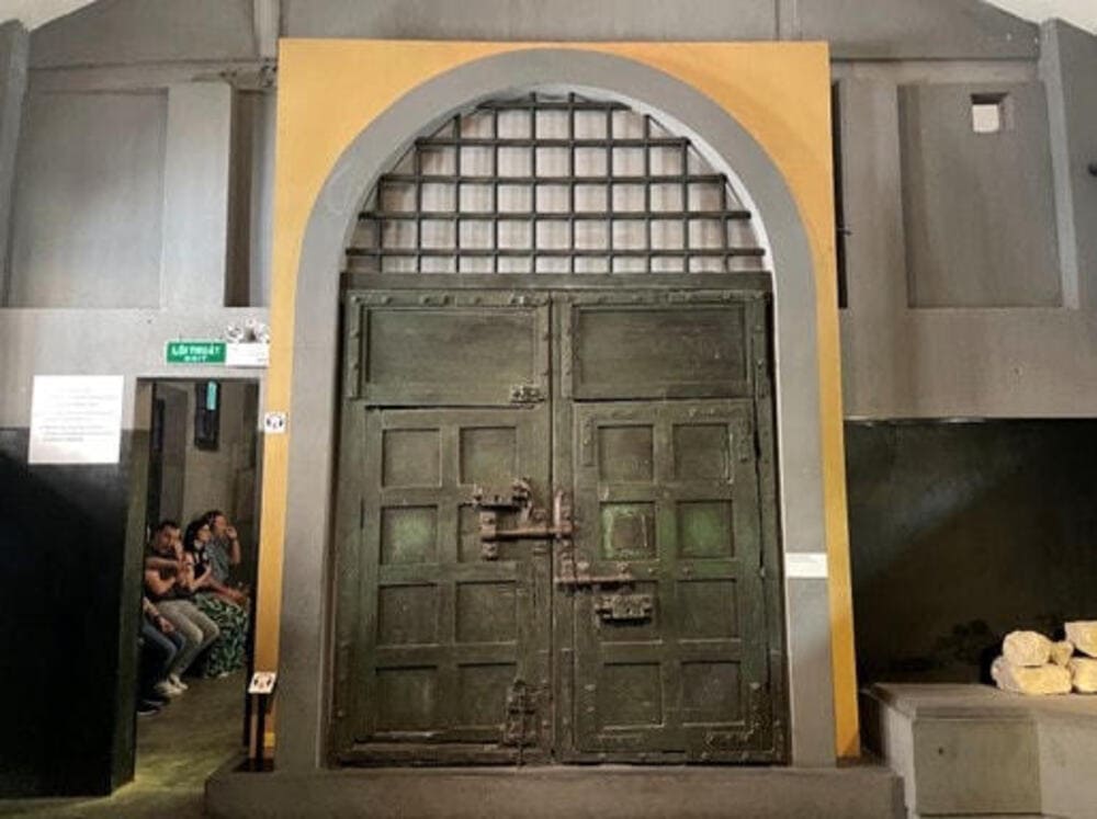 The historic main gate of Hoa Lo Prison, preserved since the late 19th century.