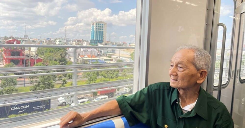 Riding Hanoi metro with city views and modern facilities