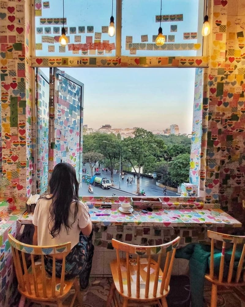 A super special spot with walls covered in thousands of sticky notes from travelers around the world!